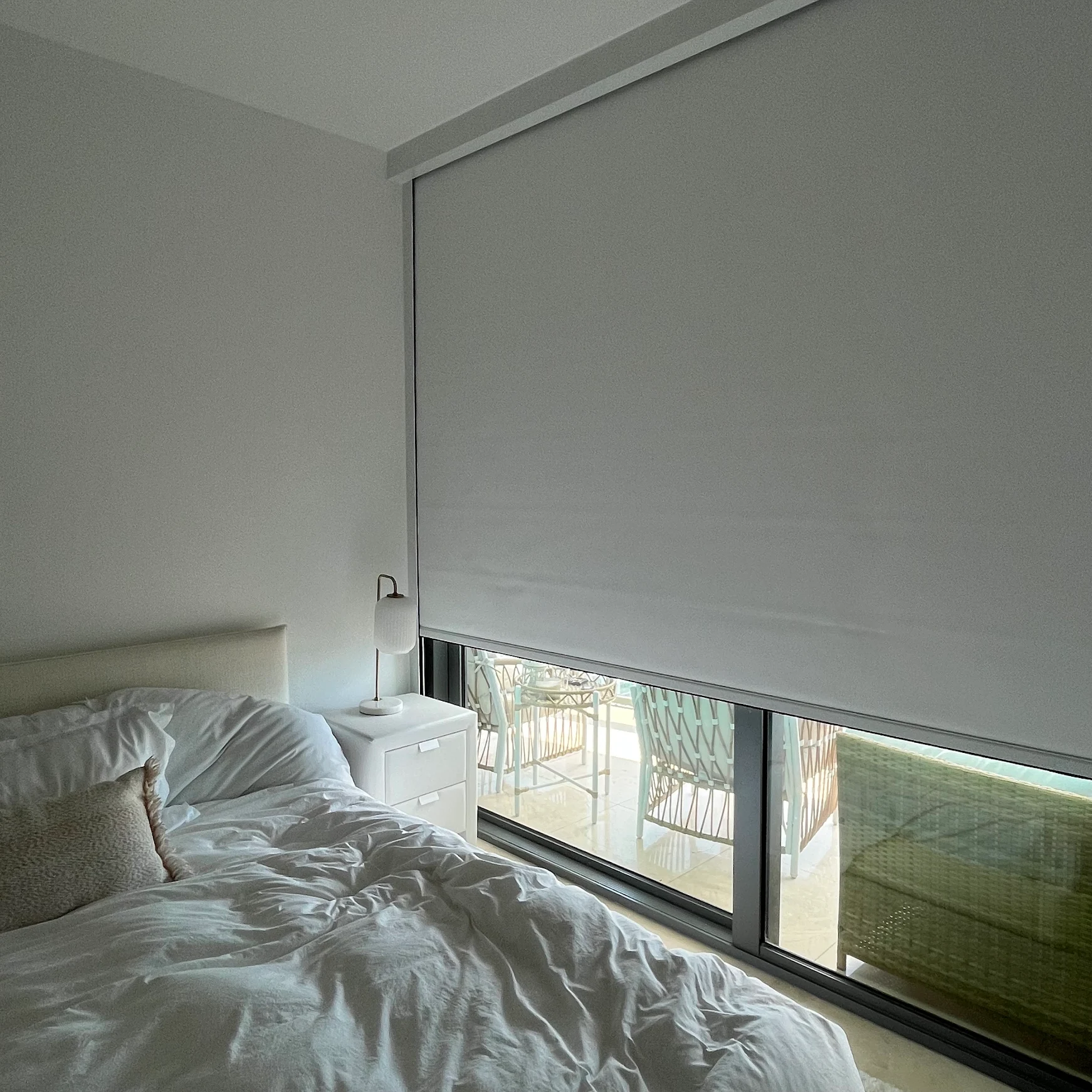 Blackout roller shade installation photo shared by Olga B.